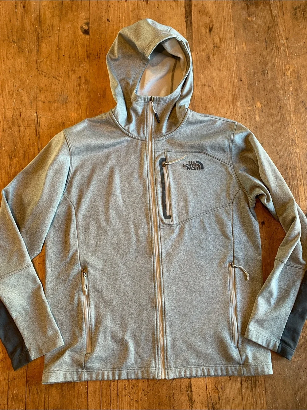 The North Face Men's Heather Gray Hooded Softshell Jacket